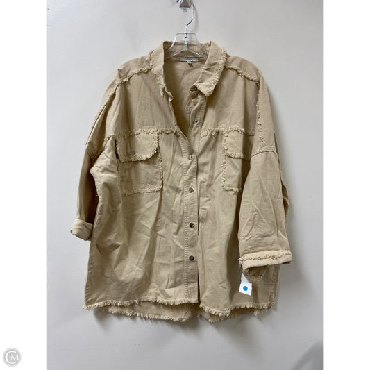 Jacket Shirt By Vervet In Cream, Size: L