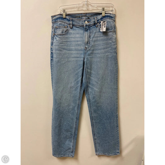 Jeans Straight By American Eagle In Blue Denim, Size: 10