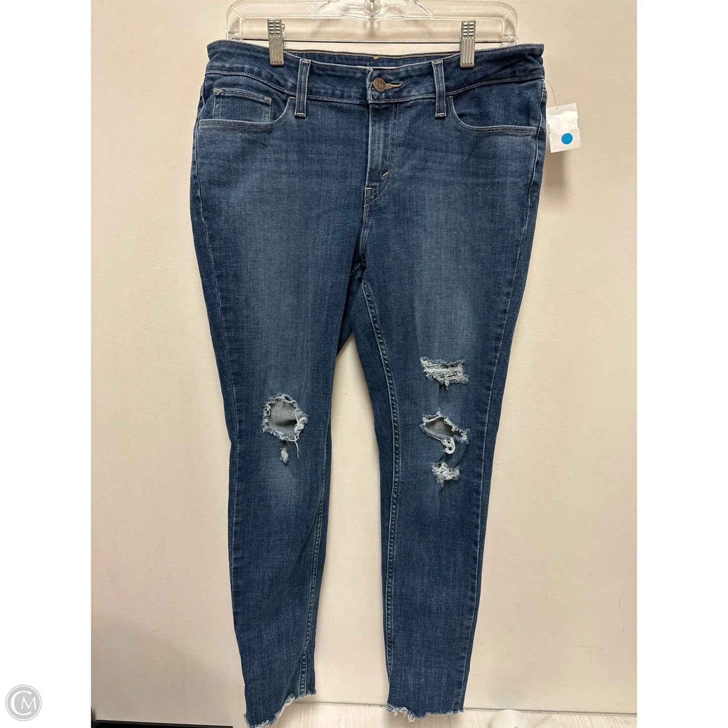 Jeans Skinny By Levis In Blue Denim, Size: 14