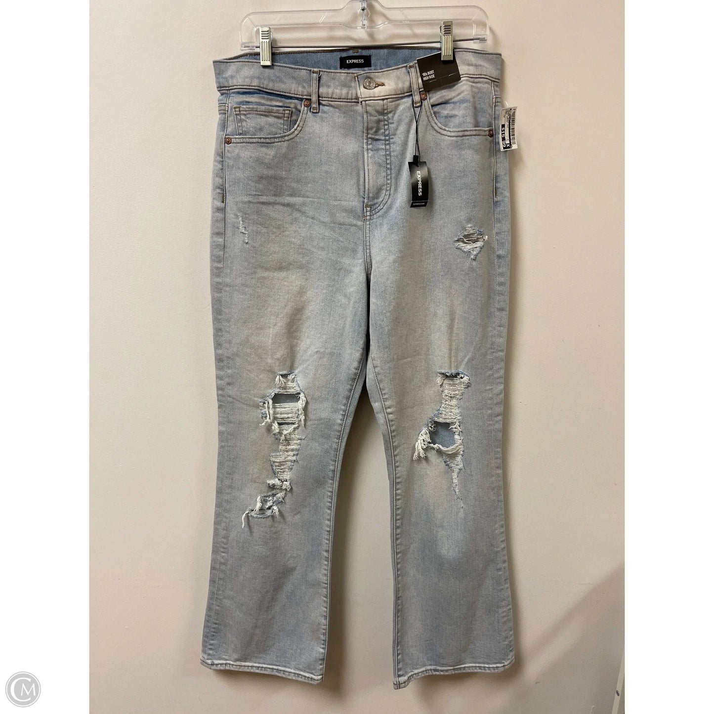 Jeans Boot Cut By Express In Blue Denim, Size: 12