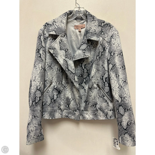 Jacket Moto By Philosophy In Snakeskin Print, Size: Xl