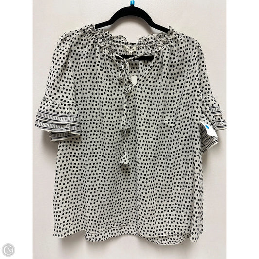 Top Short Sleeve By Max Studio In Black & White, Size: 1x