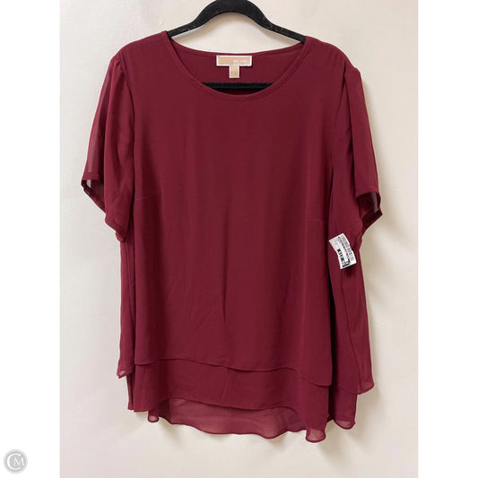 Top Short Sleeve By Michael By Michael Kors In Red, Size: 1x