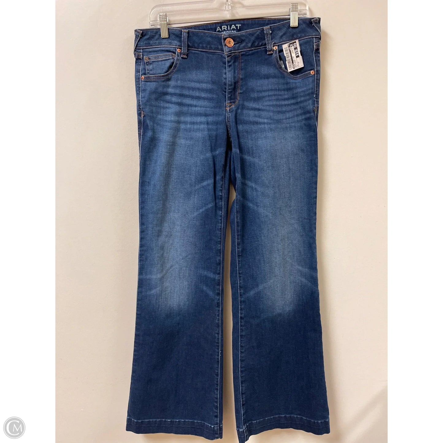 Jeans Wide Leg By Ariat In Blue Denim, Size: 12