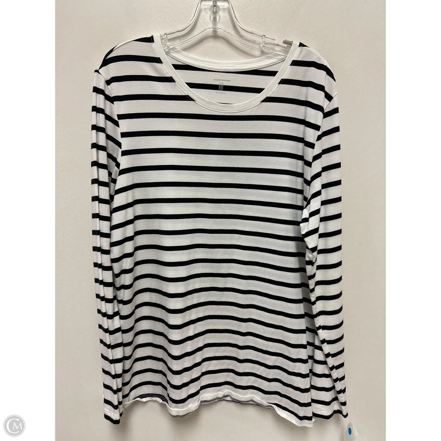 Top Long Sleeve By Amazon Essentials In Striped Pattern, Size: 1x