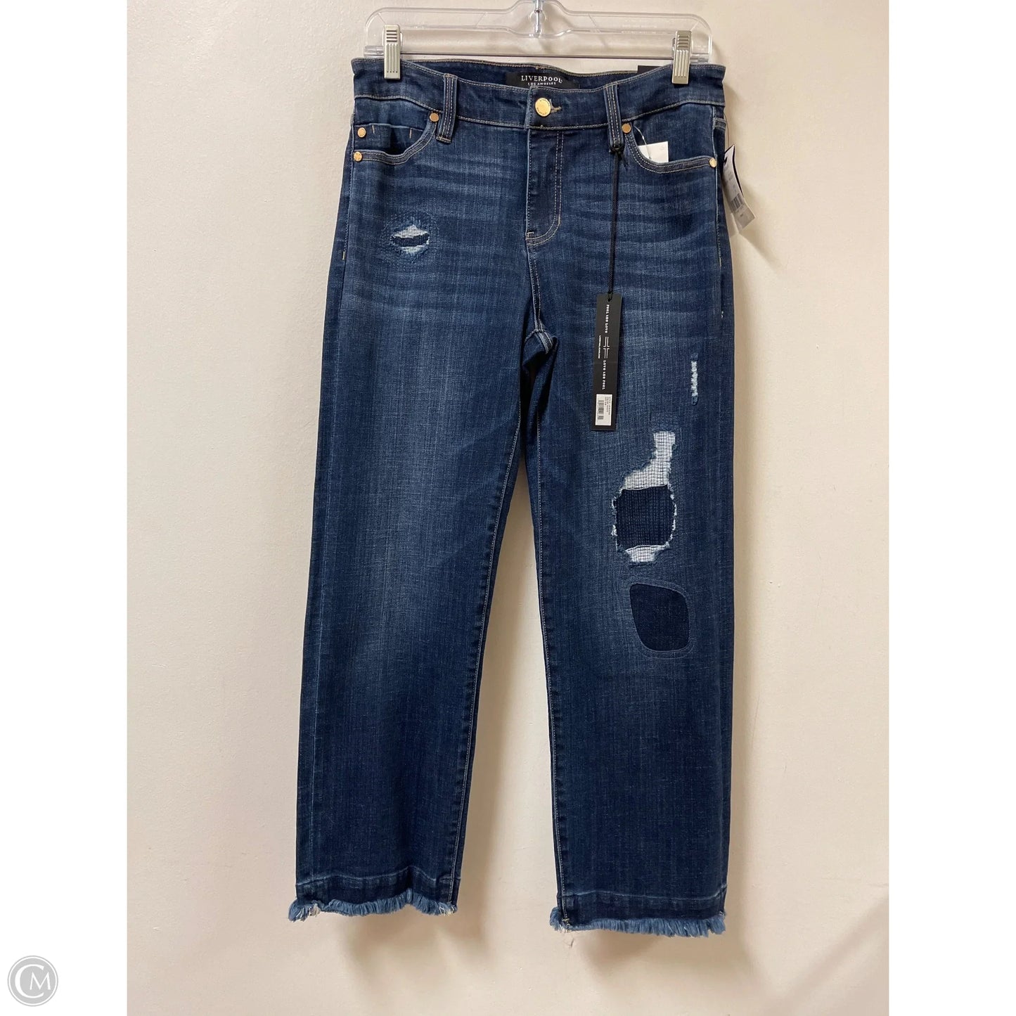 Jeans Straight By Liverpool In Blue Denim, Size: 6