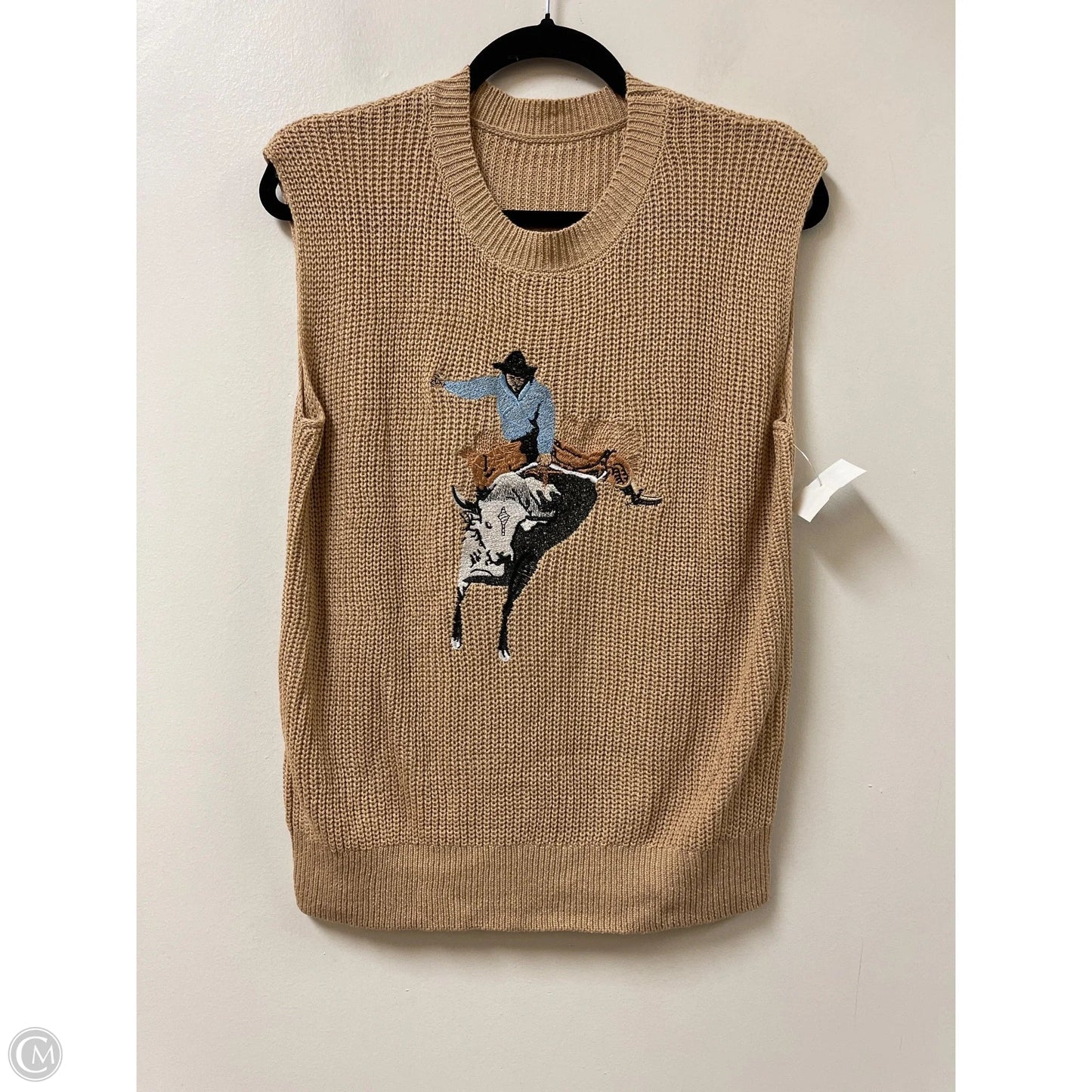 Vest Sweater By Clothes Mentor In Brown, Size: M