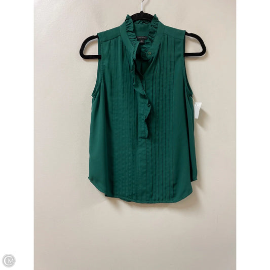 Blouse Short Sleeve By Ann Taylor In Green, Size: Xs
