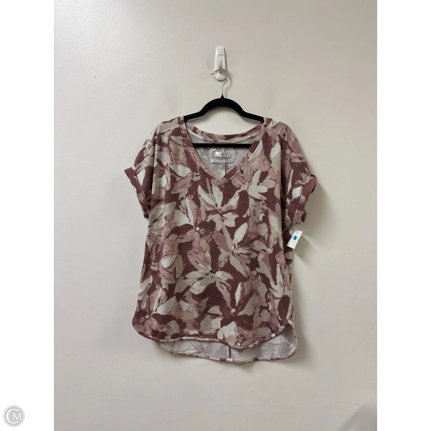 Top Short Sleeve By Cupio In Cream & Red, Size: Xl