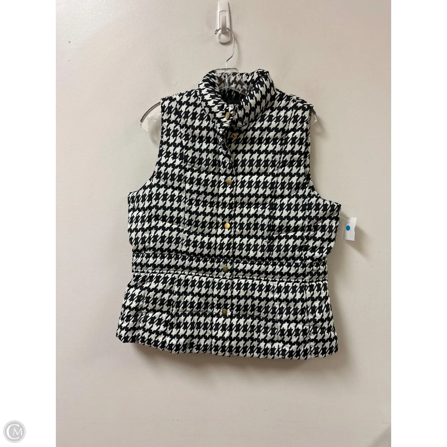 Vest Puffer & Quilted By Madison In Black & White, Size: Xl