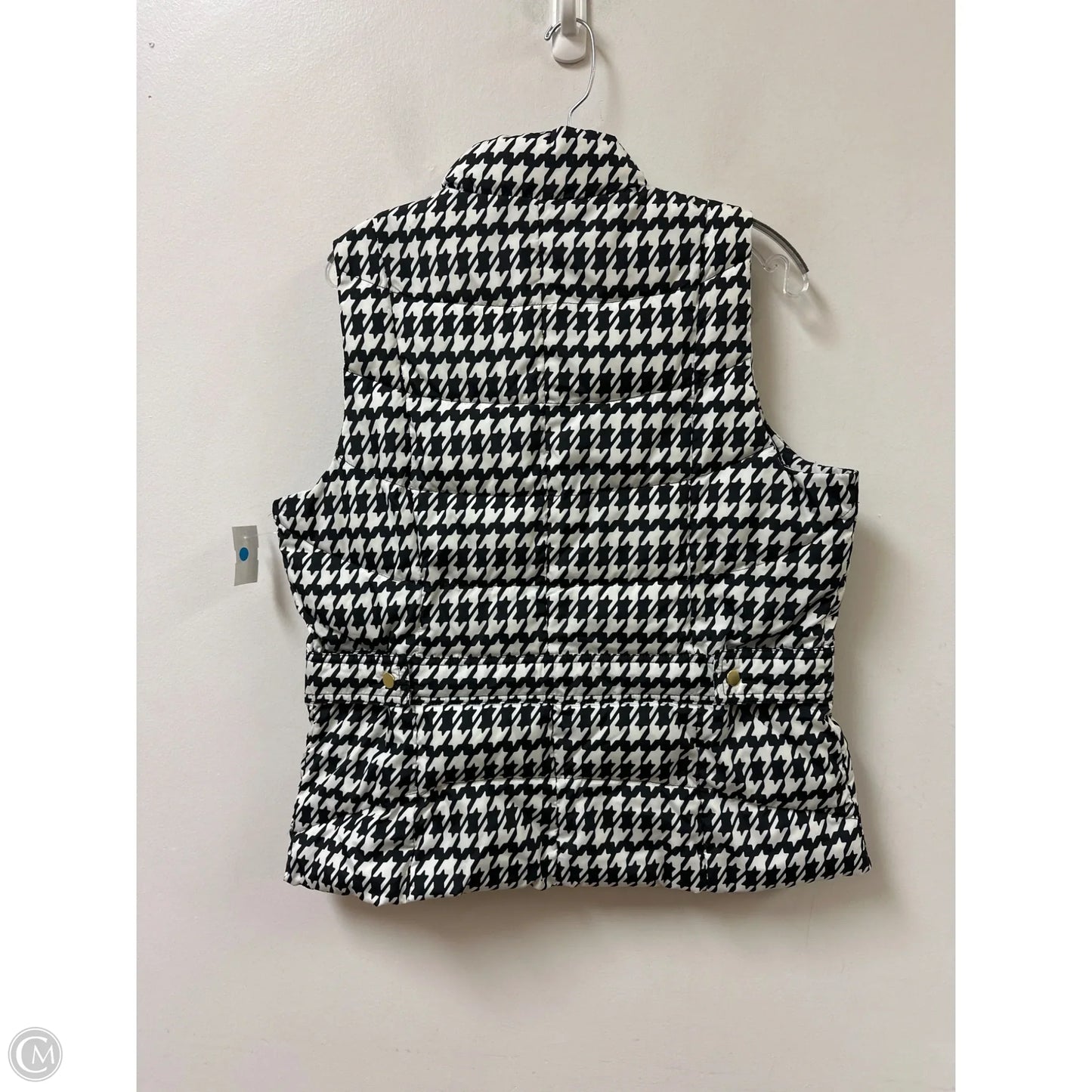 Vest Puffer & Quilted By Madison In Black & White, Size: Xl