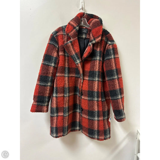 Coat Faux Fur & Sherpa By Love Tree In Blue & Orange, Size: M