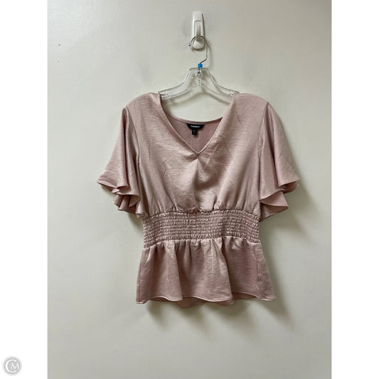 Top Short Sleeve By Express In Pink, Size: S