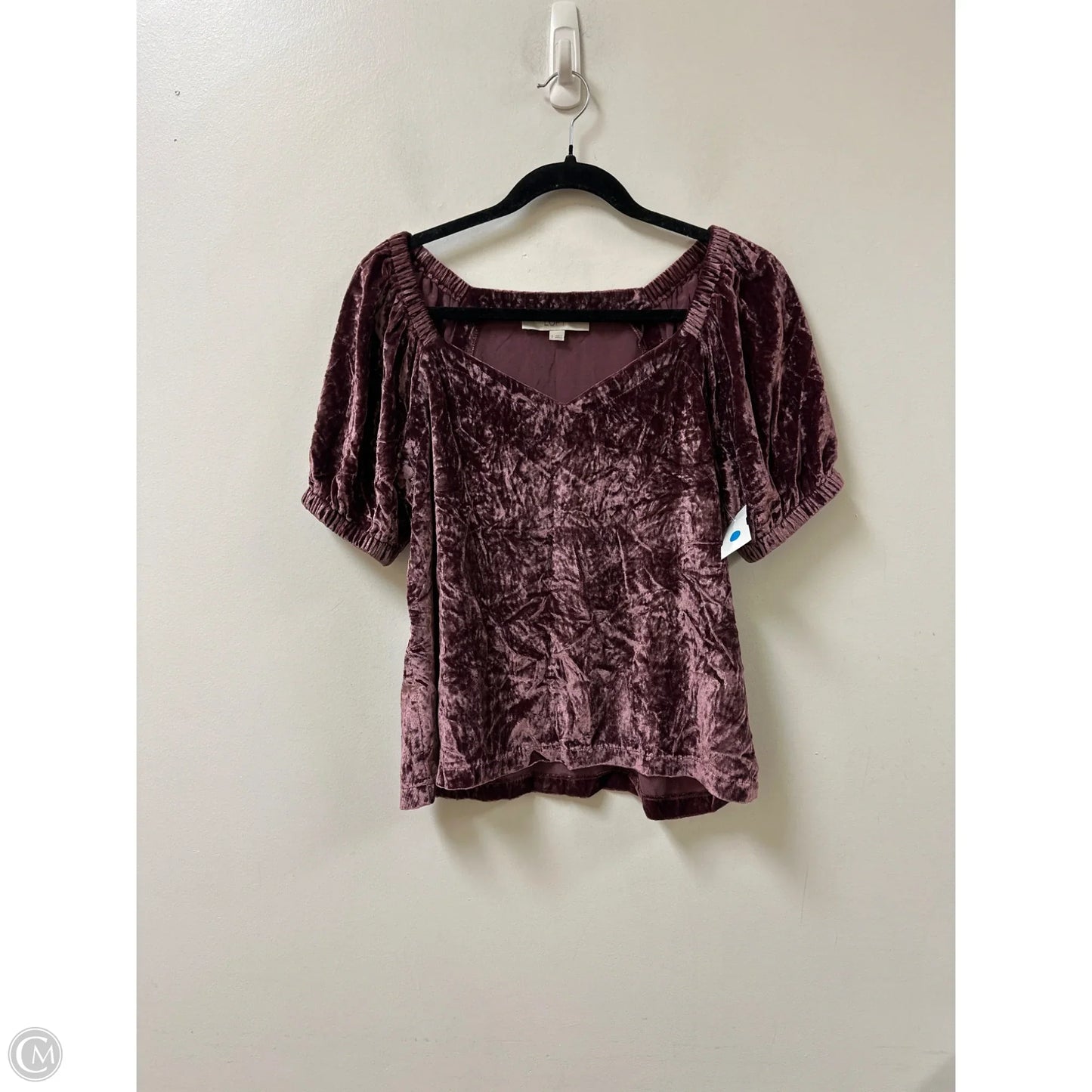 Top Short Sleeve By Loft In Purple, Size: S