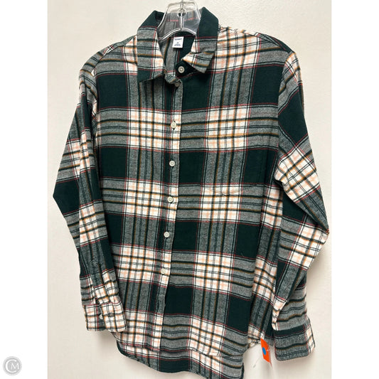 Blouse Long Sleeve By Old Navy In Green, Size: Xs