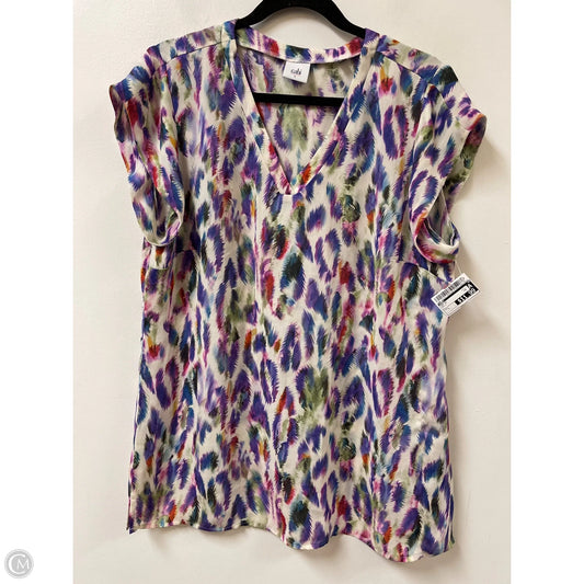 Top Short Sleeve By Cabi In Multi-colored, Size: L