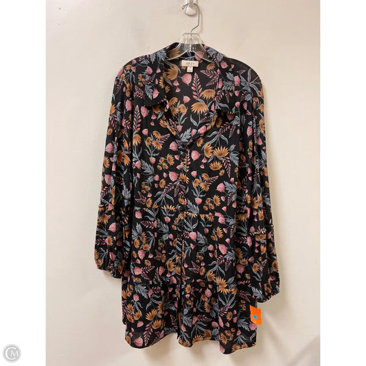 Blouse Long Sleeve By Style And Company In Floral Print, Size: 3x