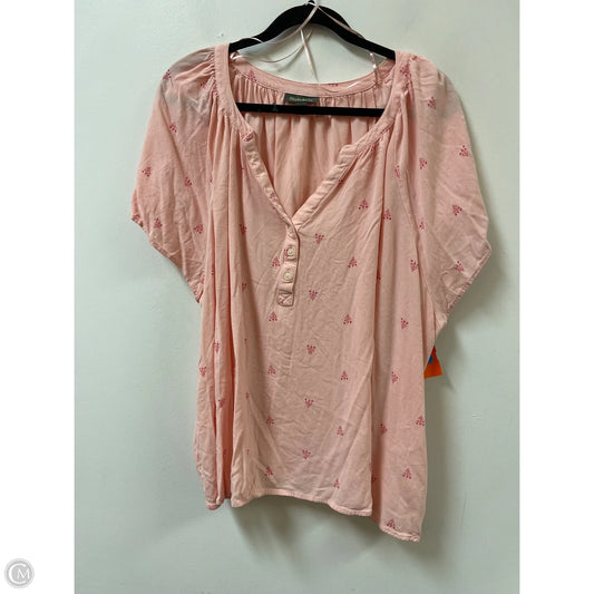 Top Short Sleeve By Style And Company In Pink, Size: 4x