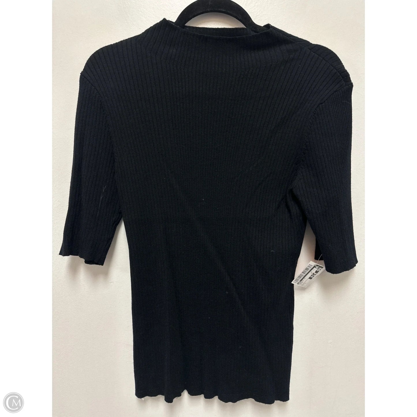 Sweater Short Sleeve By Inc In Black, Size: L