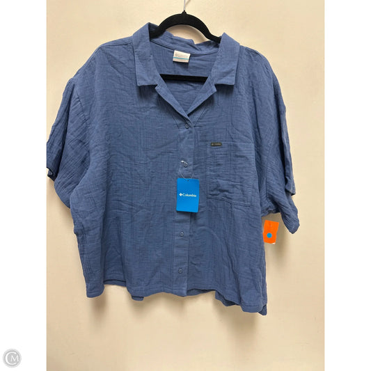 Blouse Short Sleeve By Columbia In Blue, Size: 3x