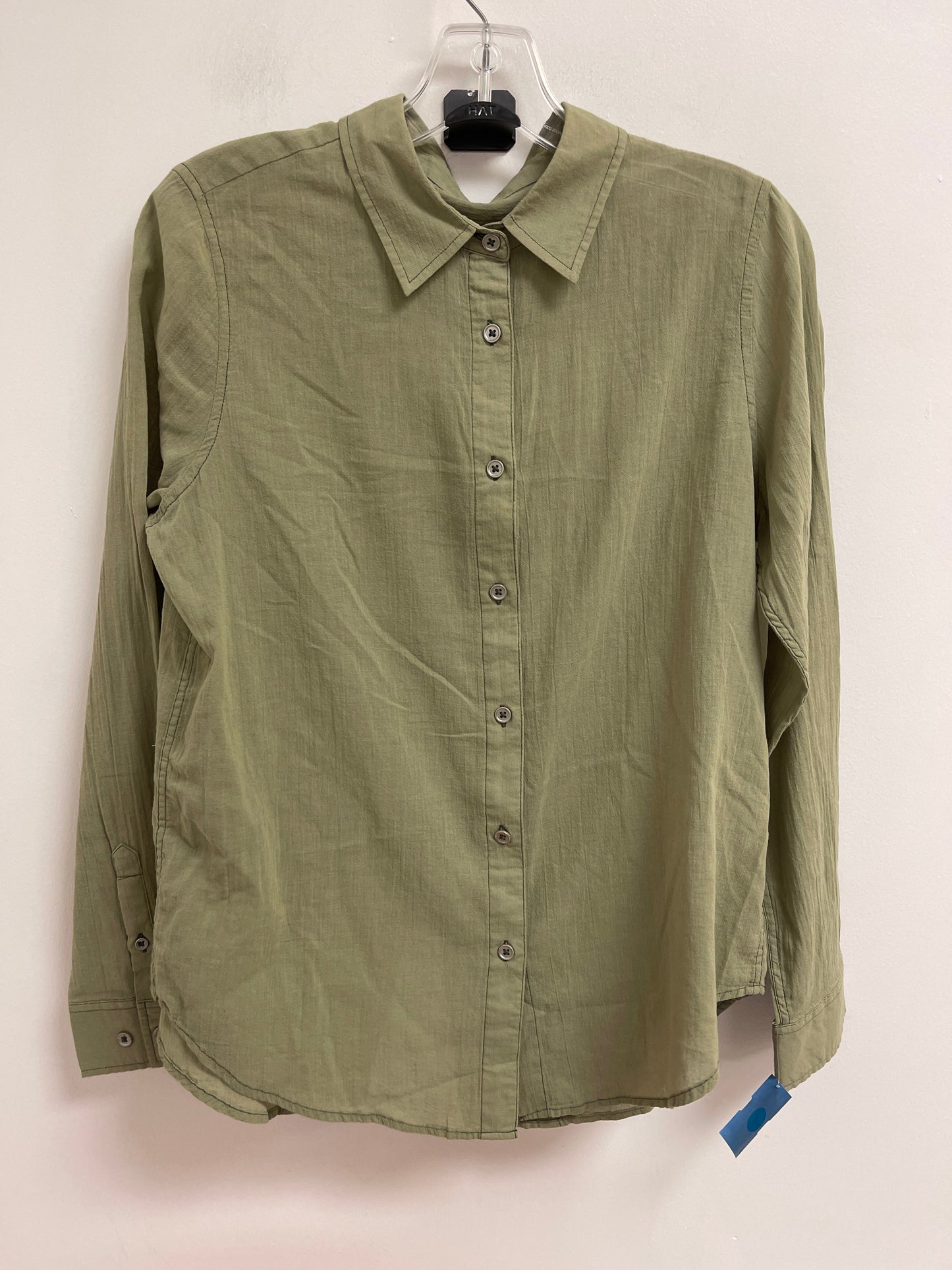 Blouse Long Sleeve By Clothes Mentor In Green, Size: S