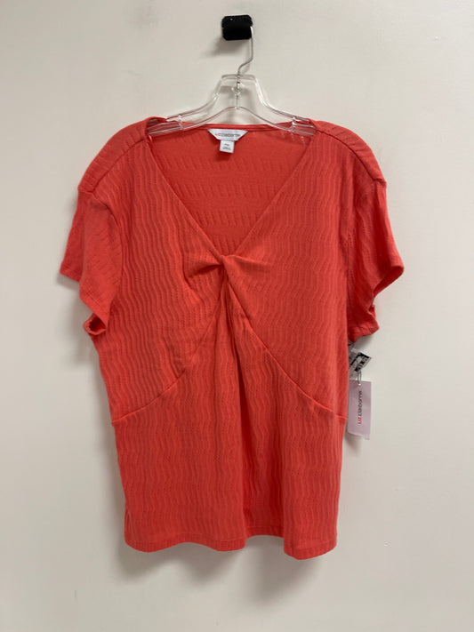 Top Short Sleeve By Liz Claiborne In Orange, Size: Xlp