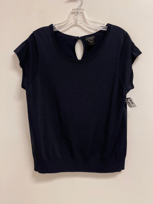 Top Short Sleeve By Ann Taylor In Navy, Size: Xl