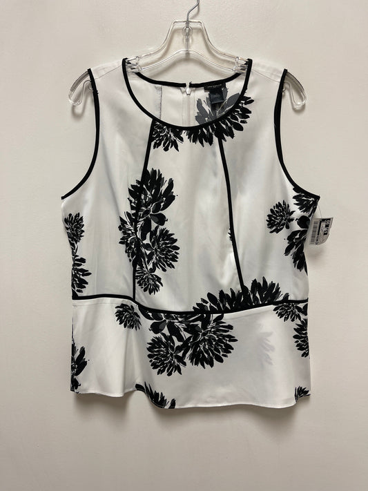 Top Sleeveless By Ann Taylor In Black & White, Size: Xl