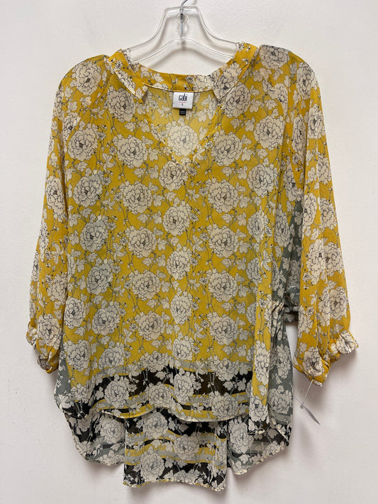Yellow Top Long Sleeve Cabi, Size S