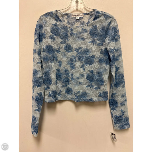 Top Long Sleeve By Madden Girl In Blue, Size: L