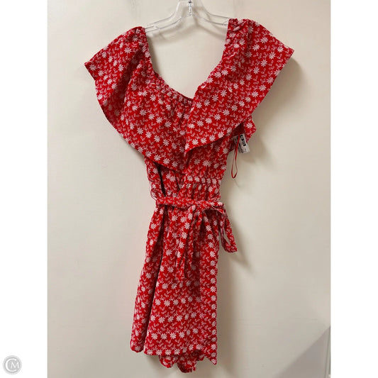 Romper By Lane Bryant In Red & White, Size: 4x