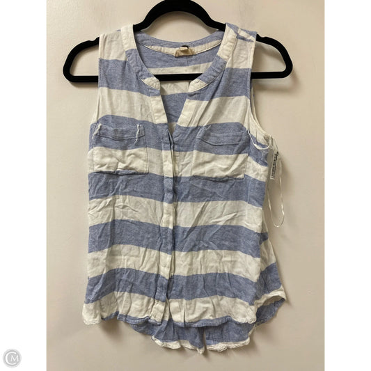 Top Sleeveless By Cupio In Blue & White, Size: M