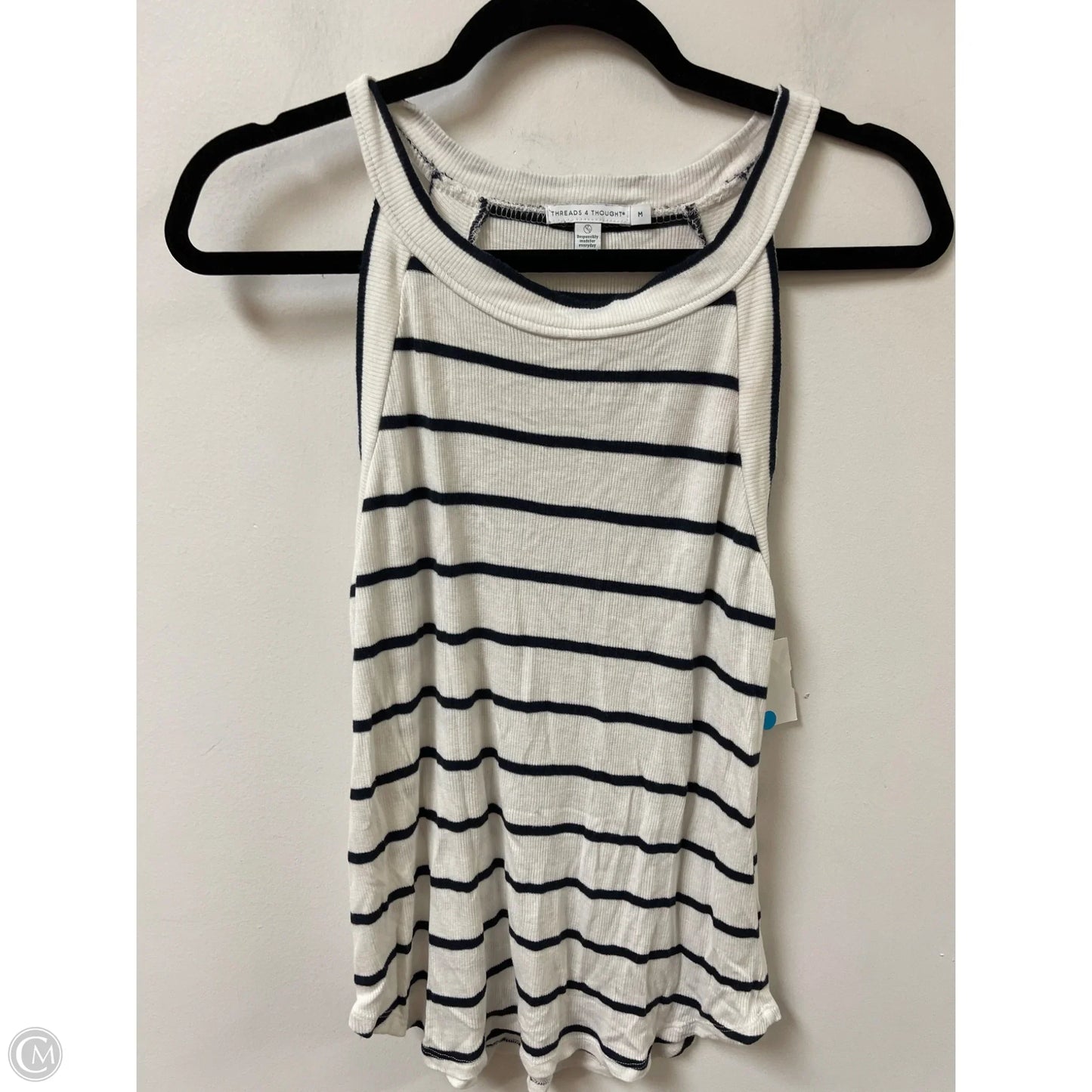 Top Sleeveless By Threads 4 Thought In Striped Pattern, Size: M