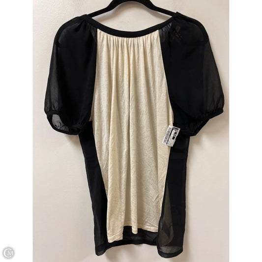 Top Short Sleeve By Juicy Couture In Black & Cream, Size: L