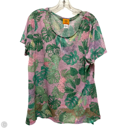 Top Short Sleeve By Ruby Rd In Green & Purple, Size: Xl
