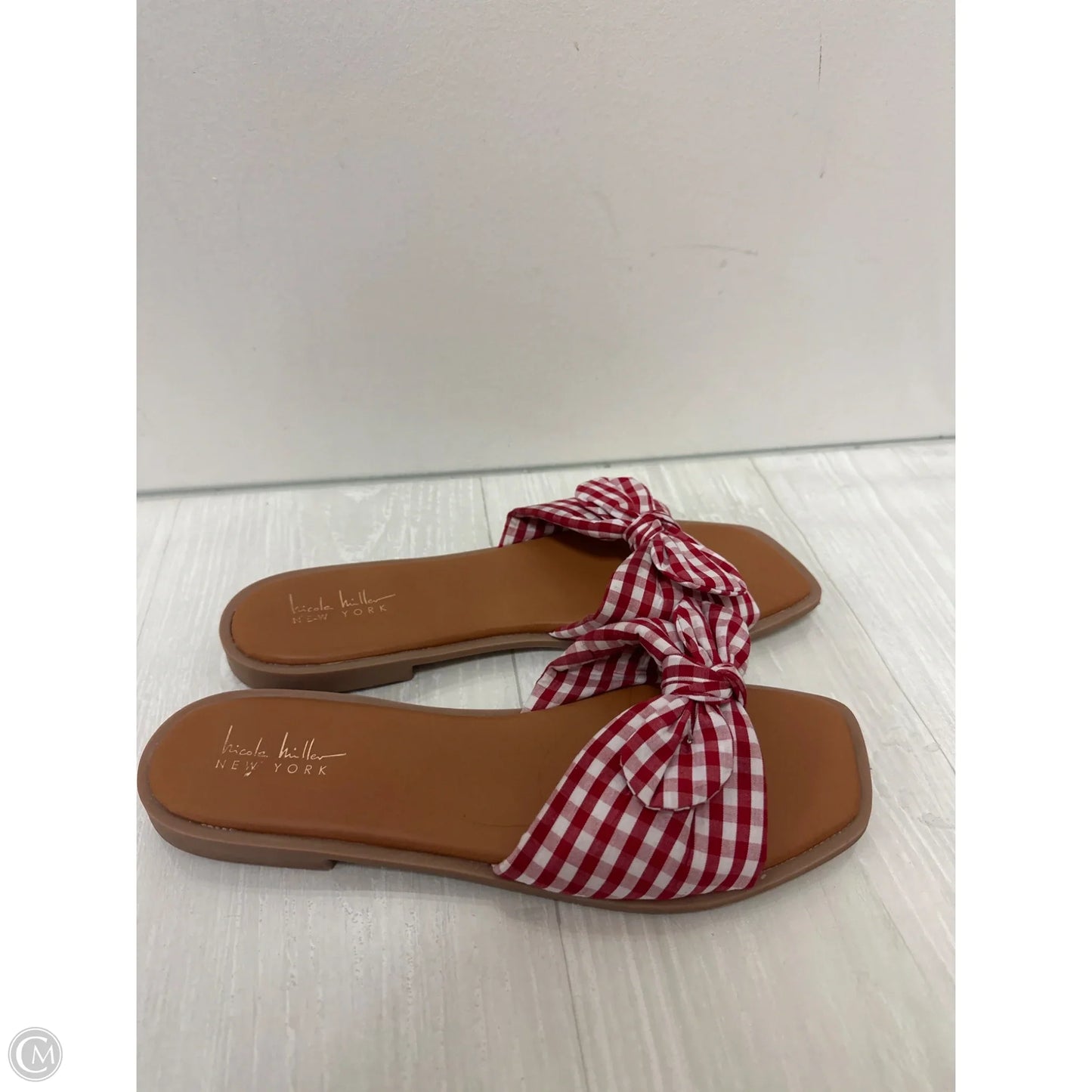 Sandals Flats By Nicole Miller In Red & White, Size: 10