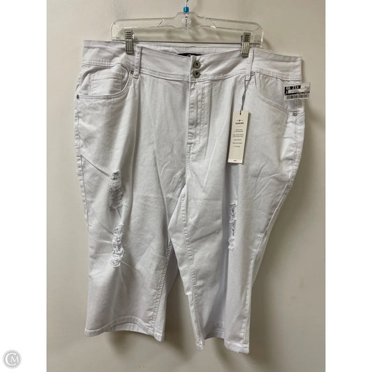 Capris By Ashley Stewart In White, Size: 22