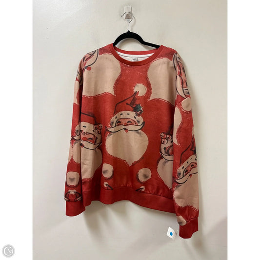 Sweater By Clothes Mentor In Red & Tan, Size: 2x