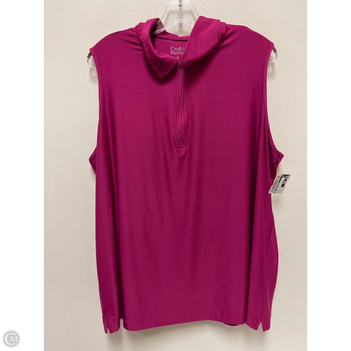 Athletic Top Short Sleeve By Croft And Barrow In Purple, Size: 2x