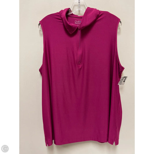 Athletic Top Short Sleeve By Croft And Barrow In Purple, Size: 2x