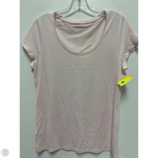 Top Short Sleeve By Ann Taylor In Pink, Size: L
