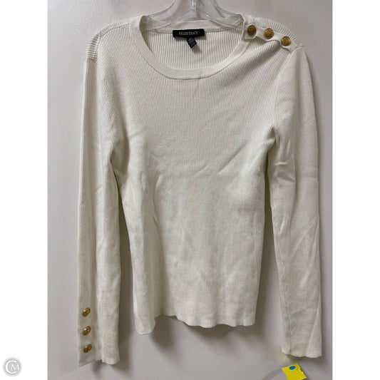 Top Long Sleeve By Ellen Tracy In Cream, Size: L