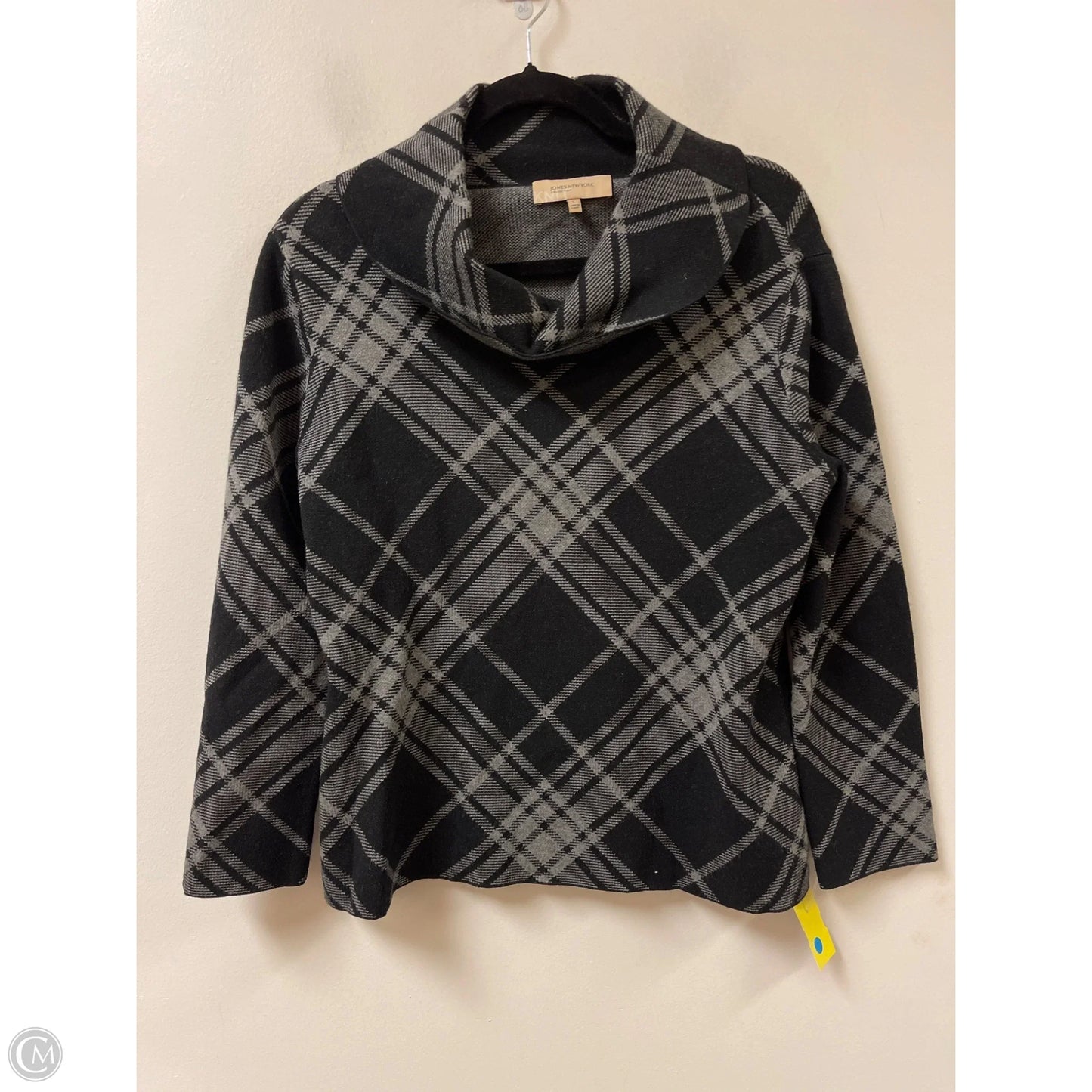 Sweater By Jones New York In Black & Grey, Size: L