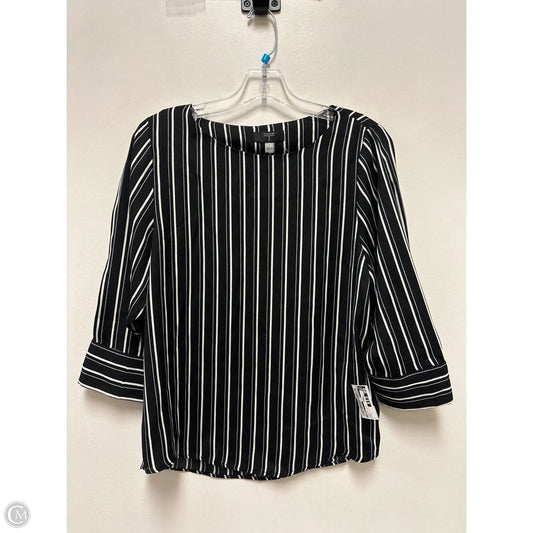 Top Long Sleeve By Tahari In Black & White, Size: S