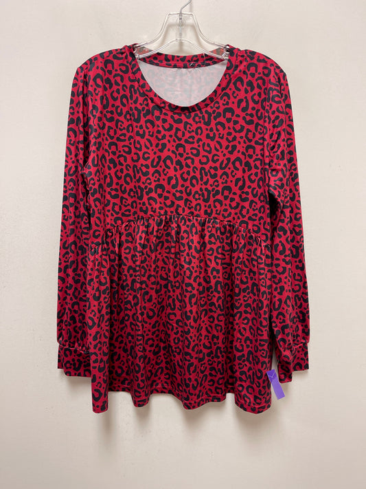 Animal Print Tunic Long Sleeve Clothes Mentor, Size L