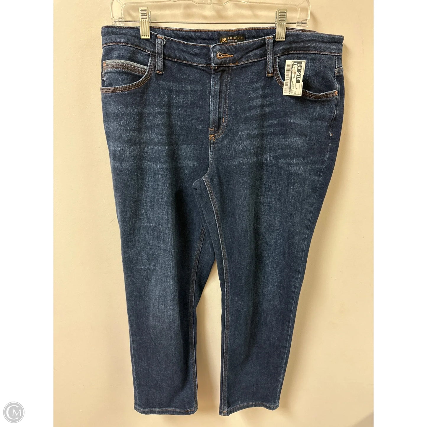 Jeans Skinny By Lee In Blue Denim, Size: 14