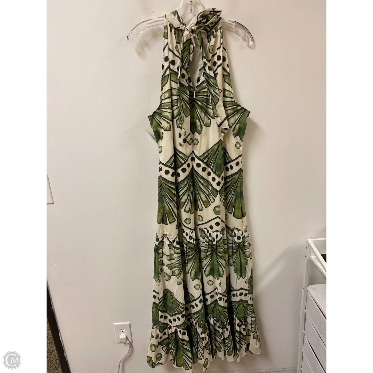Dress Casual Maxi By Msk In Cream & Green, Size: Xl