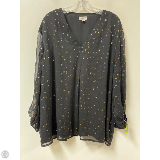 Top Long Sleeve By Entro In Black & Gold, Size: Xl