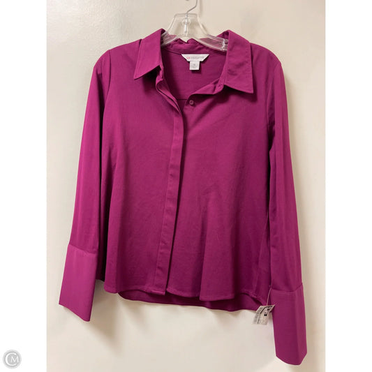 Blouse Long Sleeve By Liz Claiborne In Purple, Size: M