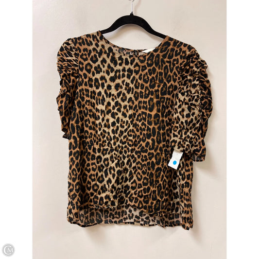Top Short Sleeve By H&m In Animal Print, Size: S